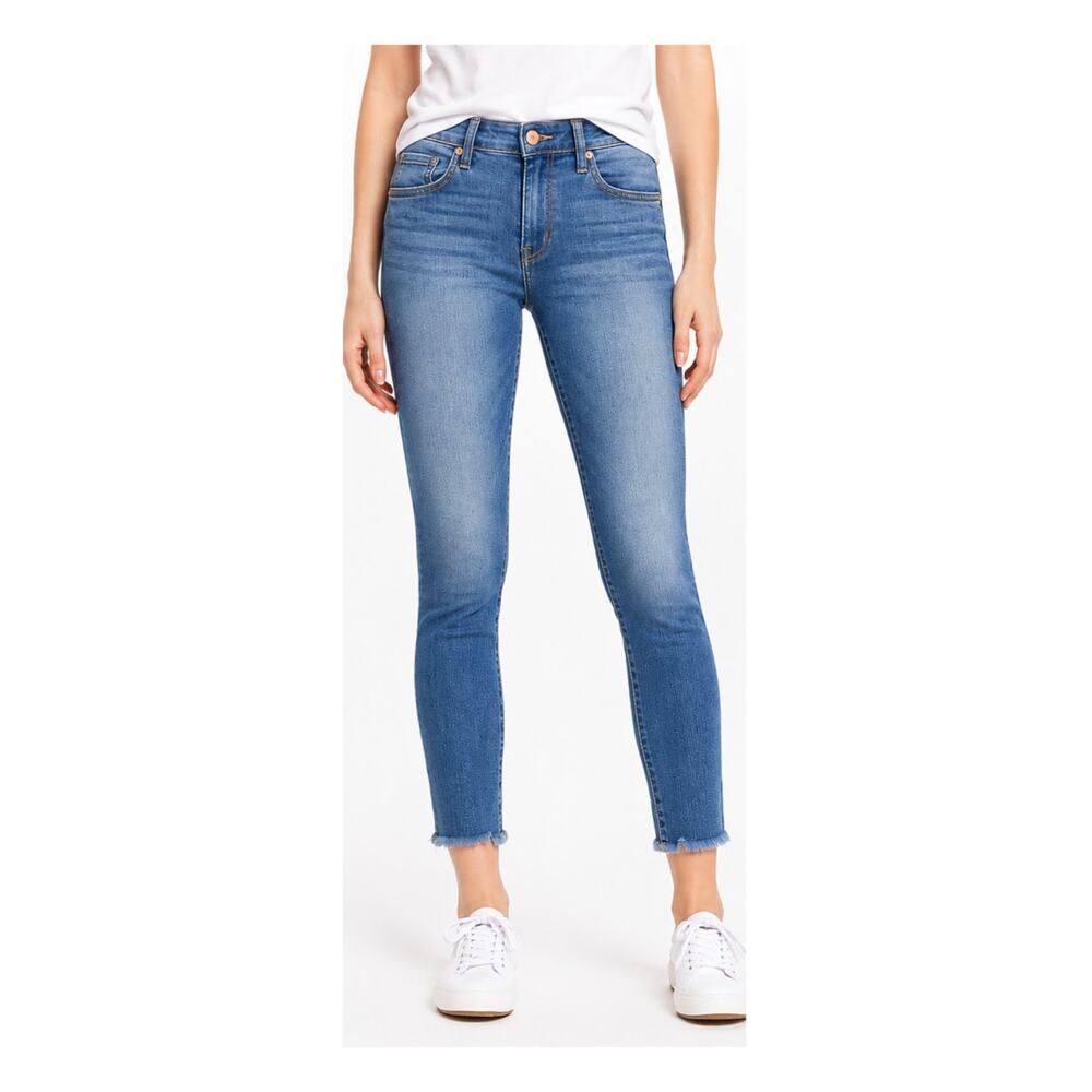 Wit & Wisdom Ab'Solution Skinny Ankle Jeans Medium Wash Raw Hem Size 0 👖✨💙